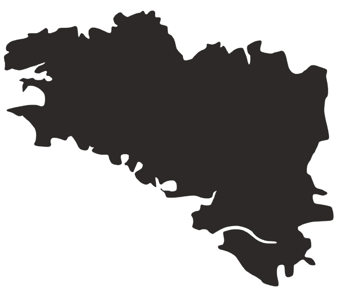 Carte de la Bretagne avec les implantations du Breizh Combat